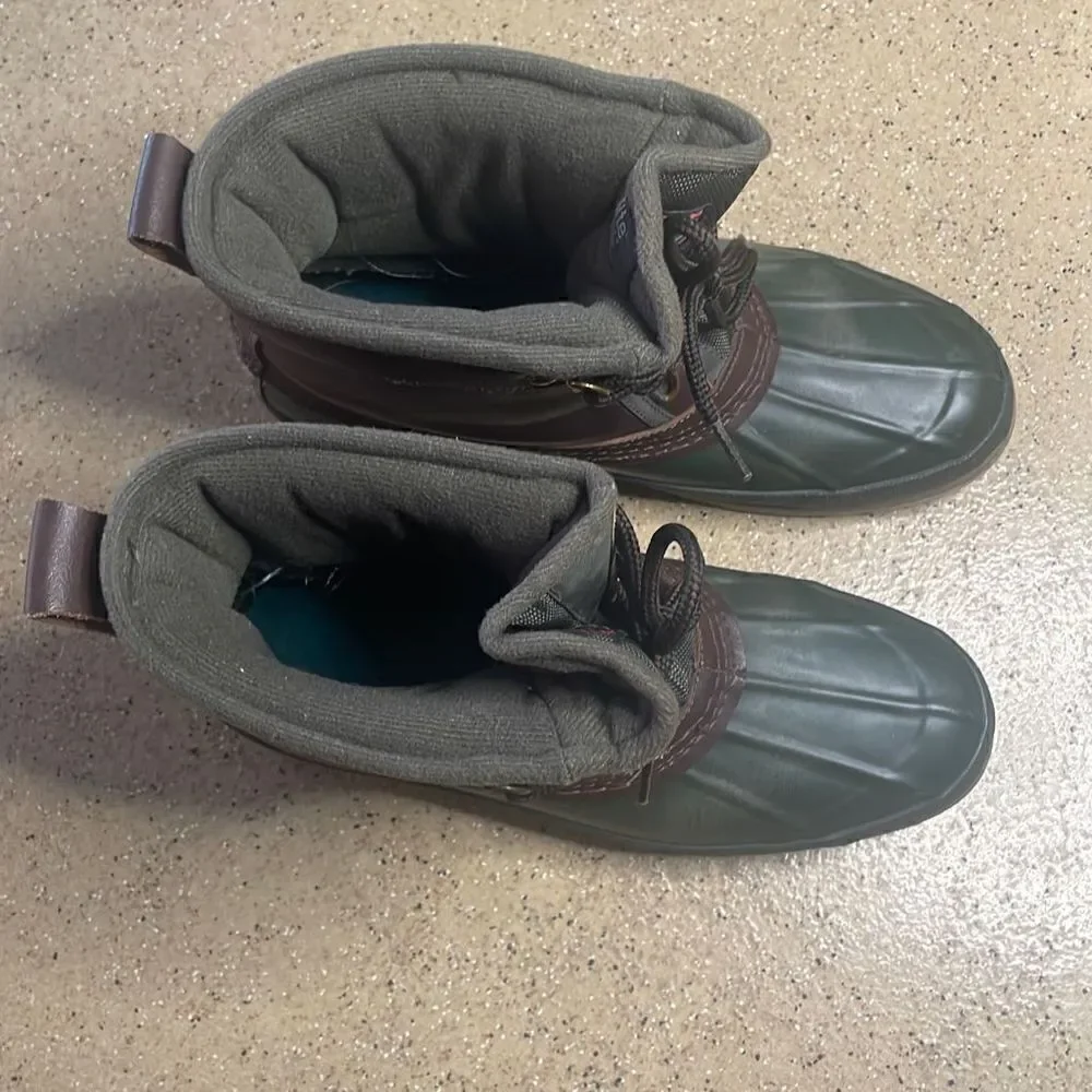 Sporto Vtg 90s Original Duck Boots 7 Green Brown